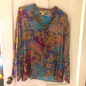 Vintage 80s Adini Floral Top